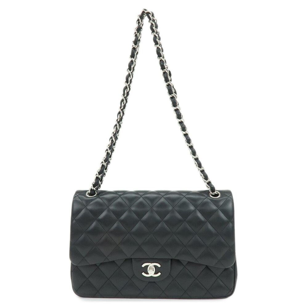 Chanel Lambskin Classic Jumbo Double Flap Bag Black
